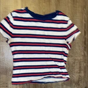 Striped Crop Top - Red, Blue, and White